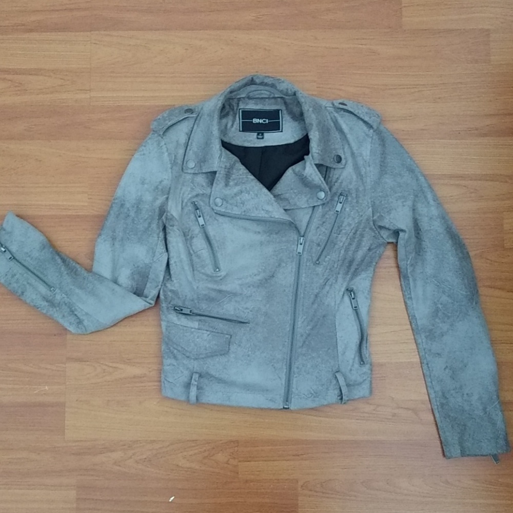 Vegan suede moto jacket
